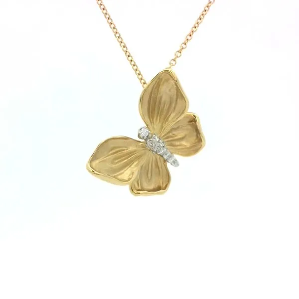 18KY Butterfly Diamond Pendant by Simon G. Jim Bartlett Fine Jewelry Longview, TX