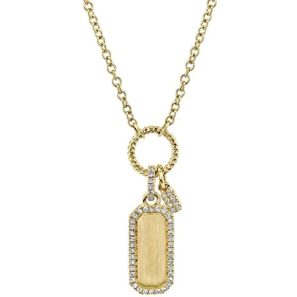 14KY Diamond Tag Necklace by Shy Creation Jim Bartlett Fine Jewelry Longview, TX