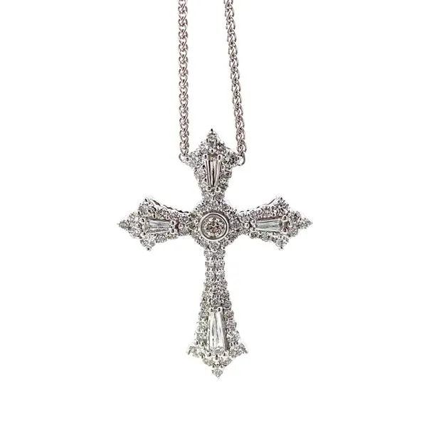 14KW Diamond Cross Pendant by Christopher Designs Jim Bartlett Fine Jewelry Longview, TX