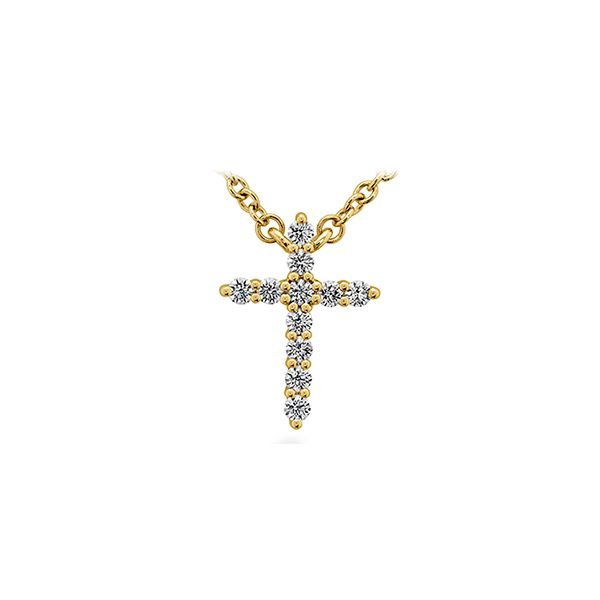 18KY Cross Diamond Pendant Necklace by Hearts On Fire Jim Bartlett Fine Jewelry Longview, TX