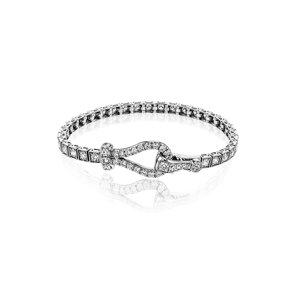 18KW Buckle Diamond Bracelet by Simon G. Jim Bartlett Fine Jewelry Longview, TX