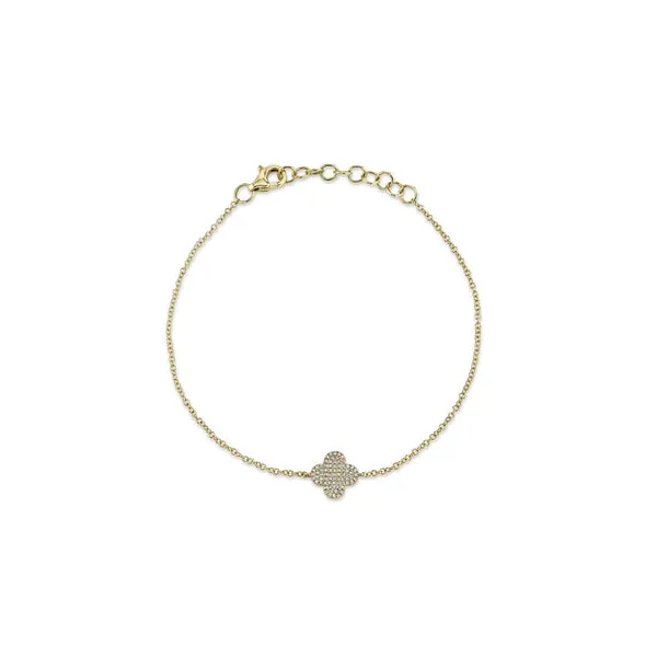 14KY Diamond Pave Clover Bracelet by Shy Creation Jim Bartlett Fine Jewelry Longview, TX