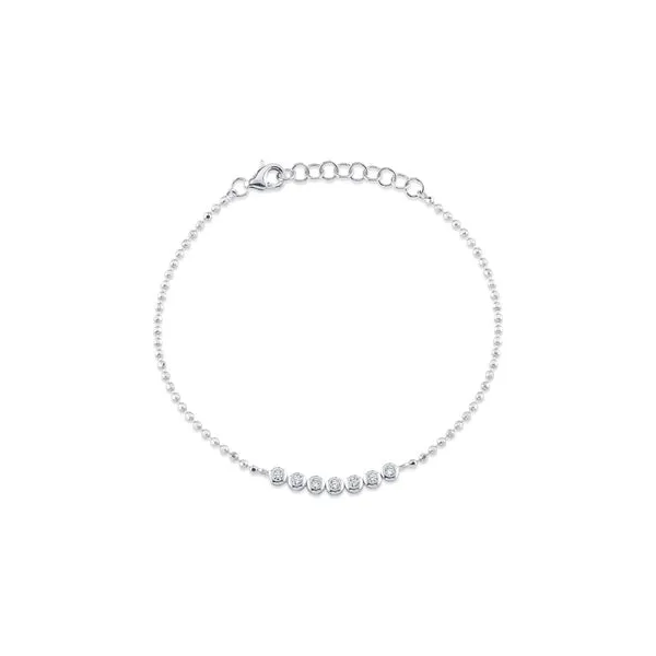 14KW Diamond Bezel Faceted Ball Chain Bracelet by Shy Creation Jim Bartlett Fine Jewelry Longview, TX