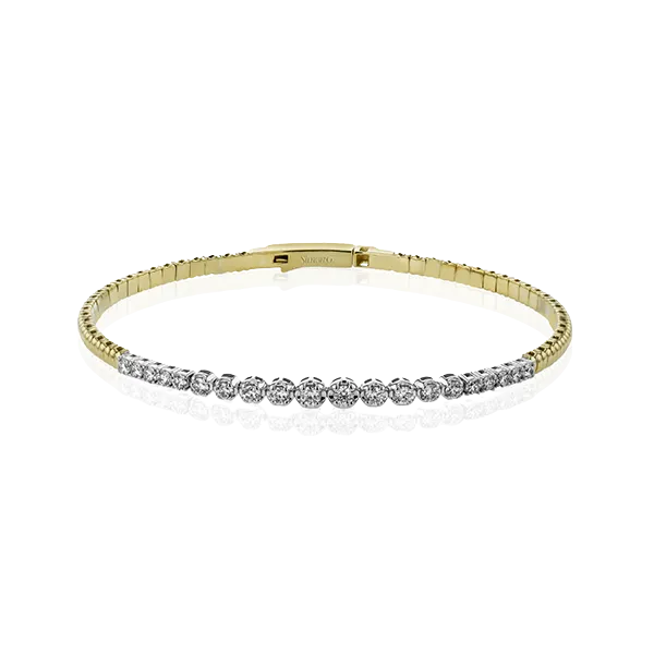 18K Two-Tone Flex Diamond Bangle by Simon G. Jim Bartlett Fine Jewelry Longview, TX
