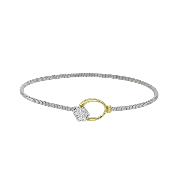 18K Two-Tone Diamond Bangle by Simon G. Jim Bartlett Fine Jewelry Longview, TX