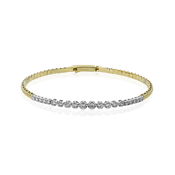 18K Two-Tone Flex Diamond Bangle by Simon G. Jim Bartlett Fine Jewelry Longview, TX