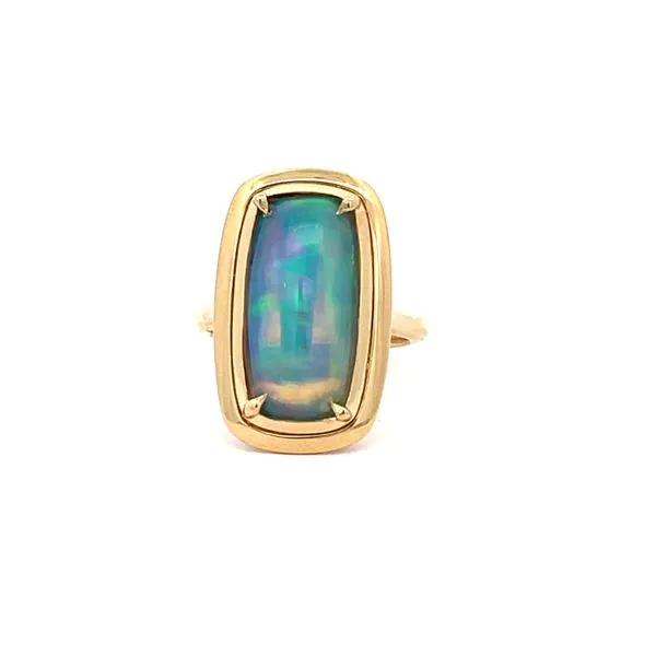 14KY Cushion Opal Ring by David Kord Jim Bartlett Fine Jewelry Longview, TX