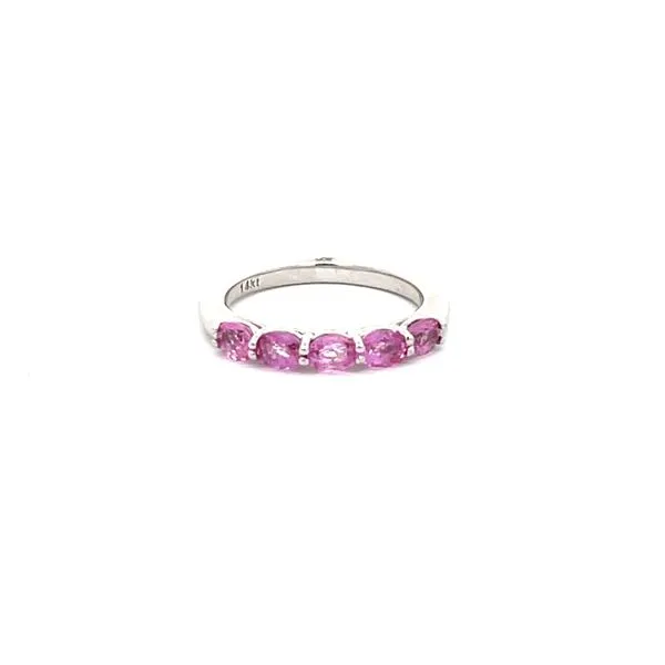 14KW Oval Pink Sapphire Band by David Kord Jim Bartlett Fine Jewelry Longview, TX