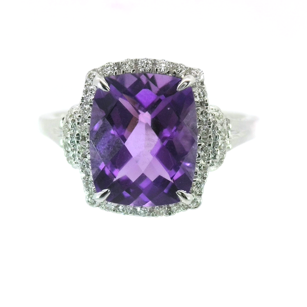 14KW Amethyst and Diamond Ring by Bellarri Jim Bartlett Fine Jewelry Longview, TX