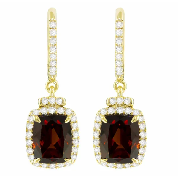 14KW Garnet & Diamond Drop Earrings by Bellarri Jim Bartlett Fine Jewelry Longview, TX