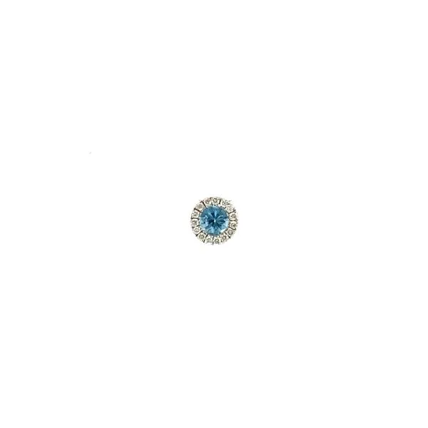 14KW Blue Topaz and Diamond Halo Slide Pendant by Cordova Jim Bartlett Fine Jewelry Longview, TX