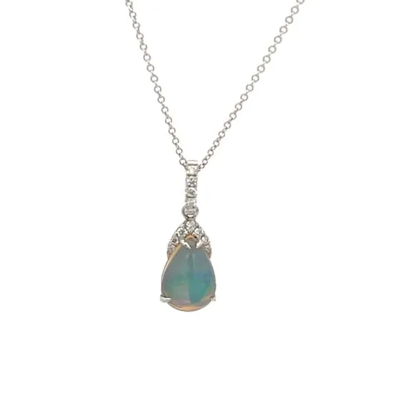 14KW Pear Opal and Diamond Pendant by David Kord Jim Bartlett Fine Jewelry Longview, TX