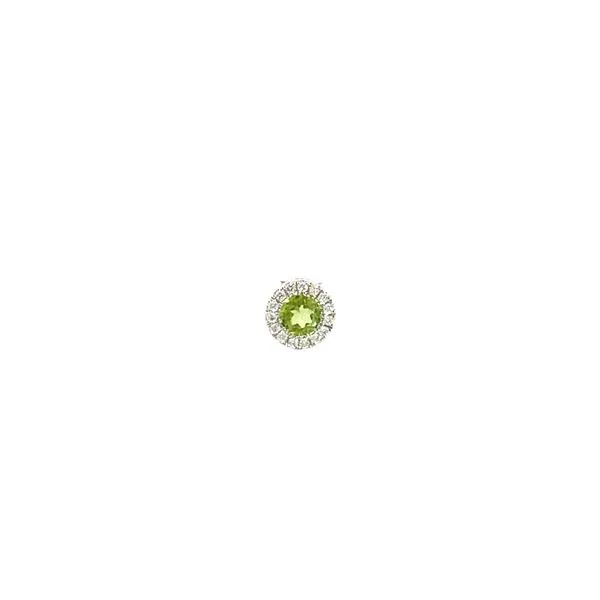 14KW Peridot and Diamond Halo Slide Pendant by Cordova Jim Bartlett Fine Jewelry Longview, TX