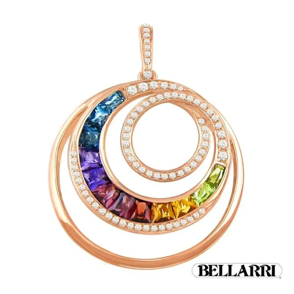 14KR Multi-Stone and Diamond Pendant by Bellarri Jim Bartlett Fine Jewelry Longview, TX