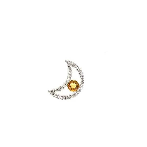 14KW Citrine and Diamond Moon Halo Slide Pendant by Cordova Jim Bartlett Fine Jewelry Longview, TX