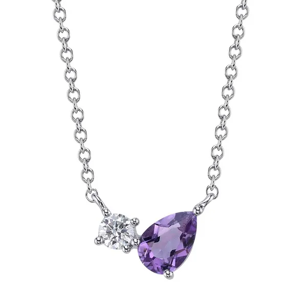 14KW Amethyst and Diamond Pendant by Shy Creation Jim Bartlett Fine Jewelry Longview, TX