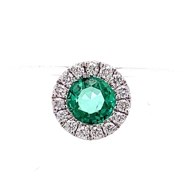 14KW Emerald & Diamond Halo Slide Pendant Jim Bartlett Fine Jewelry Longview, TX