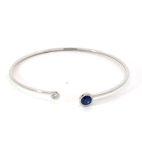 18KW Sapphore and Diamond Bangle by Simon G. Jim Bartlett Fine Jewelry Longview, TX