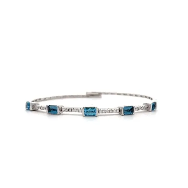 14KW Blue Topaz & Diamond Bangle by Bellarri Jim Bartlett Fine Jewelry Longview, TX