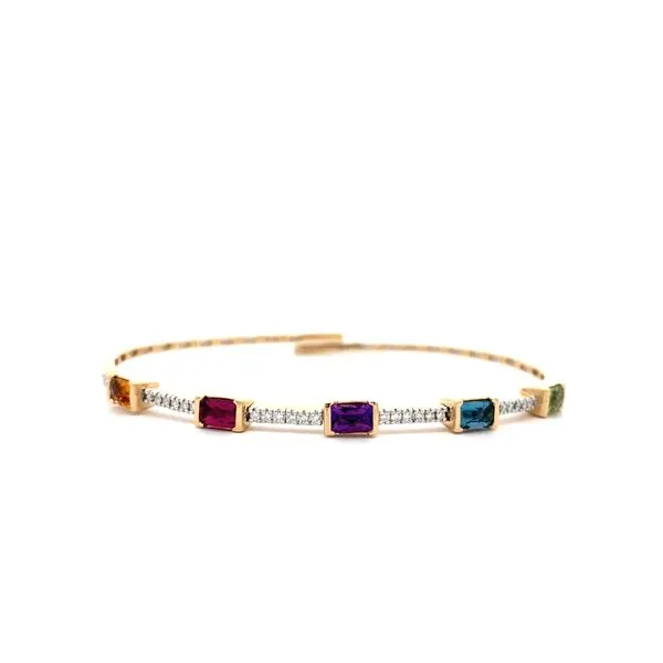 14KY Multi-Sapphire & Diamond Bangle by Bellarri Jim Bartlett Fine Jewelry Longview, TX