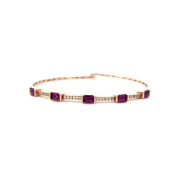 14KR Rhodolite & Diamond Bangle by Bellarri Jim Bartlett Fine Jewelry Longview, TX