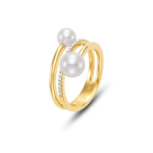 18KY Diamond & Pearl Ring by Mastoloni Jim Bartlett Fine Jewelry Longview, TX