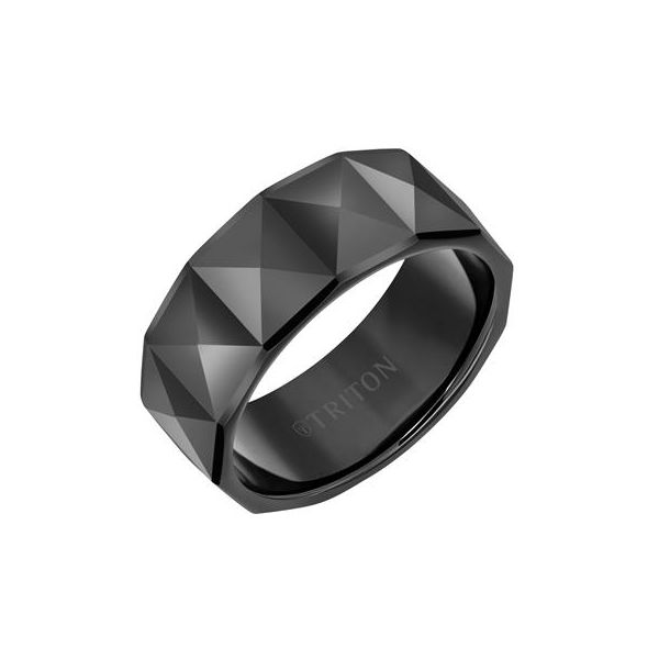 Black Tungsten Pyramid Pattern Band by Triton Jim Bartlett Fine Jewelry Longview, TX
