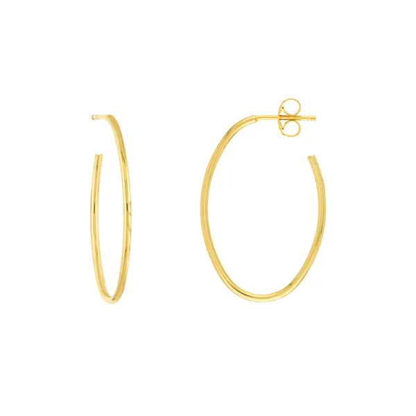 14KY Large Oval Euro Hoop Earrings Jim Bartlett Fine Jewelry Longview, TX