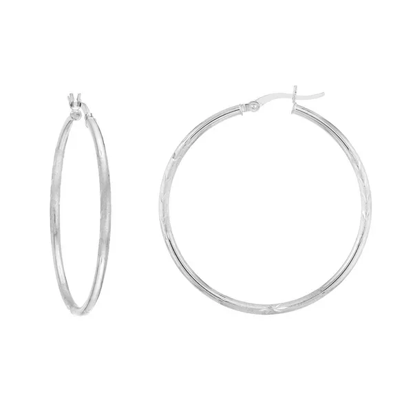 14KW Florentine Hoop Earring Jim Bartlett Fine Jewelry Longview, TX