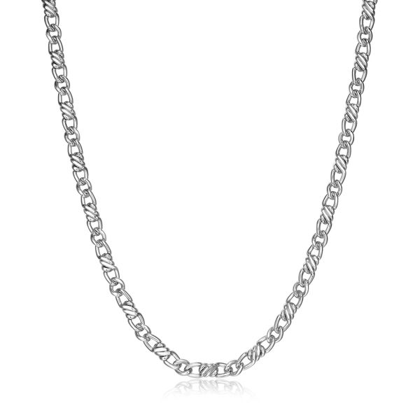 SS Flat Curb Twist Necklace by Ethos Jewelry Jim Bartlett Fine Jewelry Longview, TX