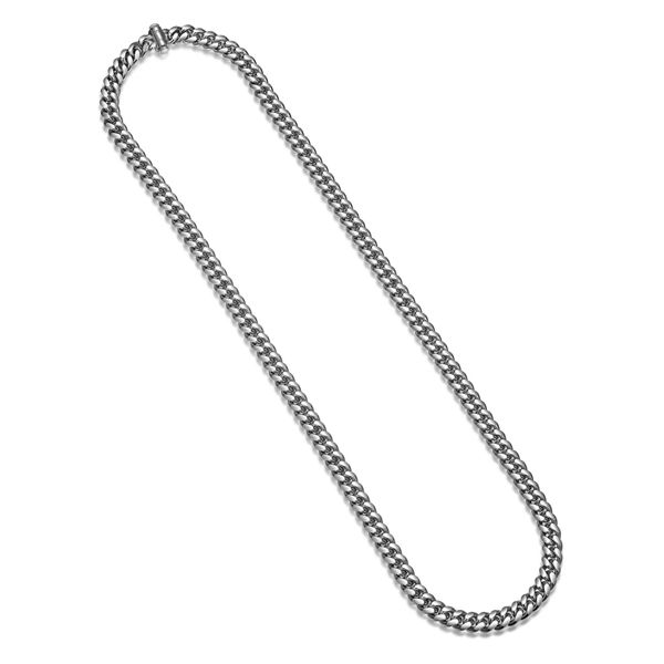 SS Rhodium Plated Oval Curb Necklace with Push Lock by Ethos Jim Bartlett Fine Jewelry Longview, TX