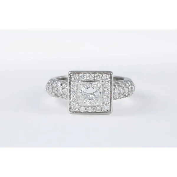 Princess Cut Halo Diamond Engagement Ring Bashinski Fine Gems & Jewelry, Inc Macon, GA