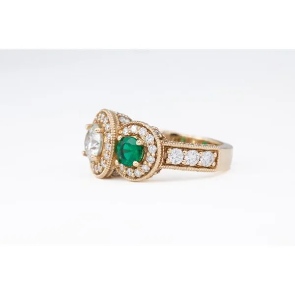 Diamond and Emerald Engagement Ring Image 2 Bashinski Fine Gems & Jewelry, Inc Macon, GA