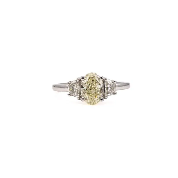 Oval and Half Moon Diamond Engagement Ring Bashinski Fine Gems & Jewelry, Inc Macon, GA