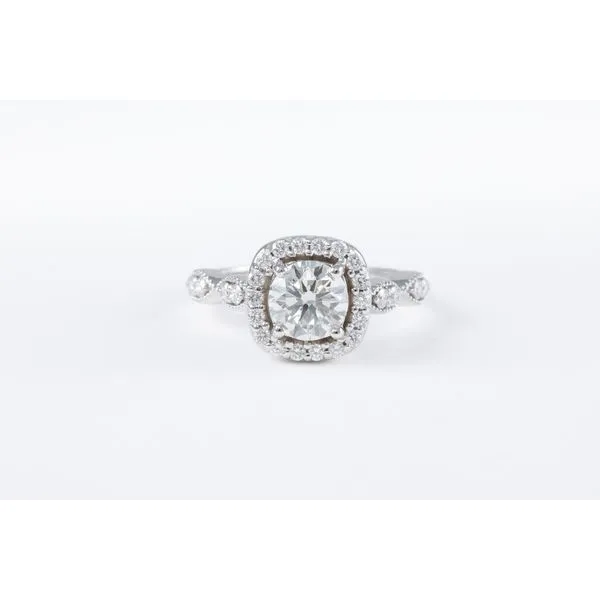 Round Brilliant Cut Halo Diamond Engagement Ring Bashinski Fine Gems & Jewelry, Inc Macon, GA