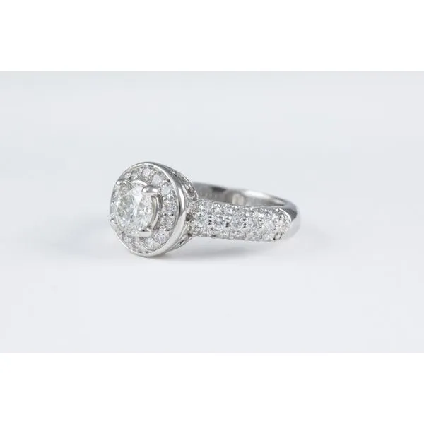 Round Brilliant Cut Halo Diamond Engagement Ring Image 2 Bashinski Fine Gems & Jewelry, Inc Macon, GA