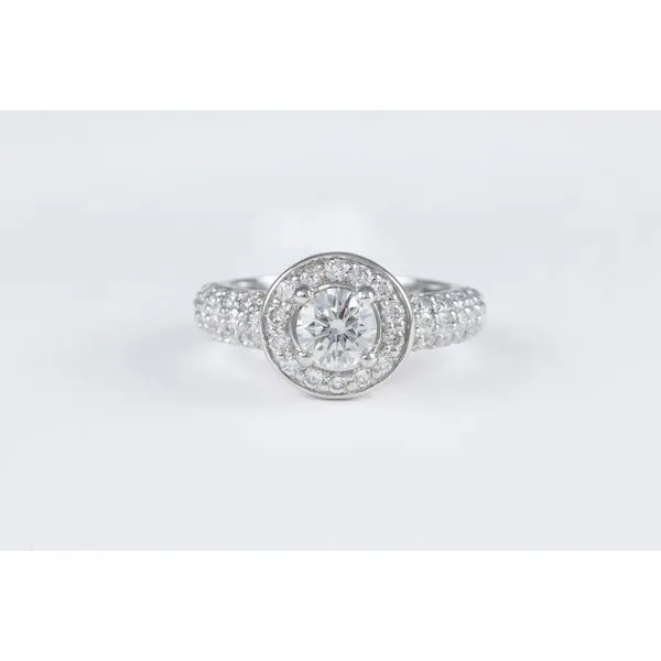 Round Brilliant Cut Halo Diamond Engagement Ring Bashinski Fine Gems & Jewelry, Inc Macon, GA