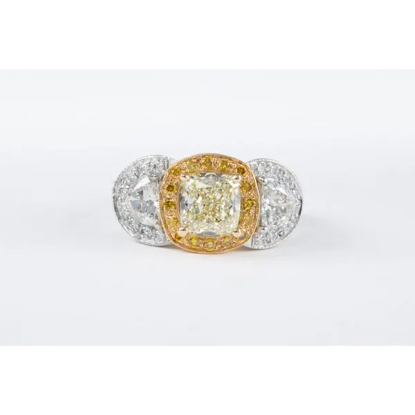 Cushion and Half Moon Diamond Engagement Ring Bashinski Fine Gems & Jewelry, Inc Macon, GA