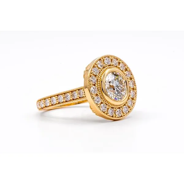 Round Brilliant Cut Halo Diamond Engagement Ring Image 2 Bashinski Fine Gems & Jewelry, Inc Macon, GA