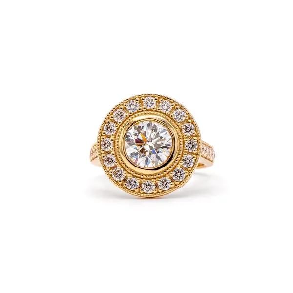 Round Brilliant Cut Halo Diamond Engagement Ring Bashinski Fine Gems & Jewelry, Inc Macon, GA