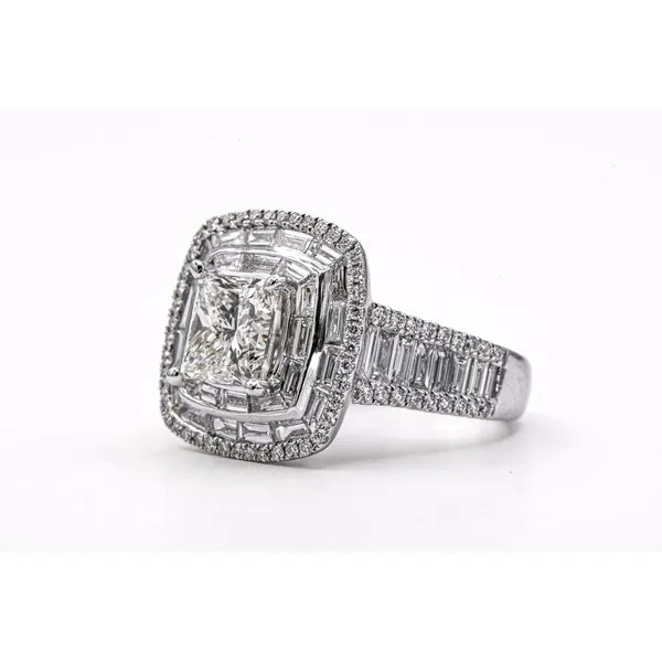 Princess Cut Halo Diamond Engagement Ring Image 2 Bashinski Fine Gems & Jewelry, Inc Macon, GA