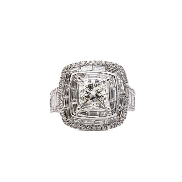 Princess Cut Halo Diamond Engagement Ring Bashinski Fine Gems & Jewelry, Inc Macon, GA
