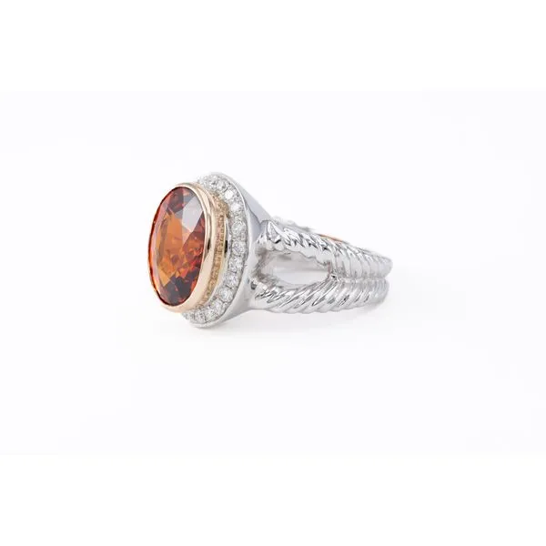 Mandarin Garnet and Diamond Ring Image 2 Bashinski Fine Gems & Jewelry, Inc Macon, GA