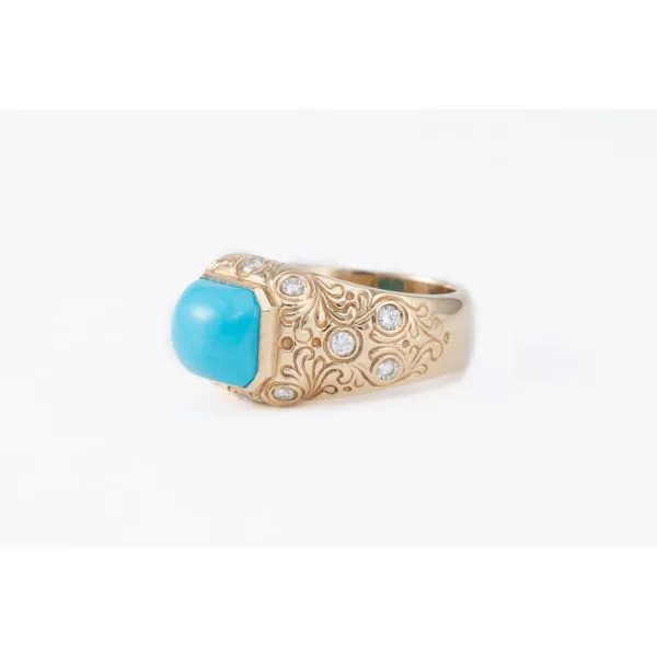Turquoise and Diamond Ring Image 2 Bashinski Fine Gems & Jewelry, Inc Macon, GA