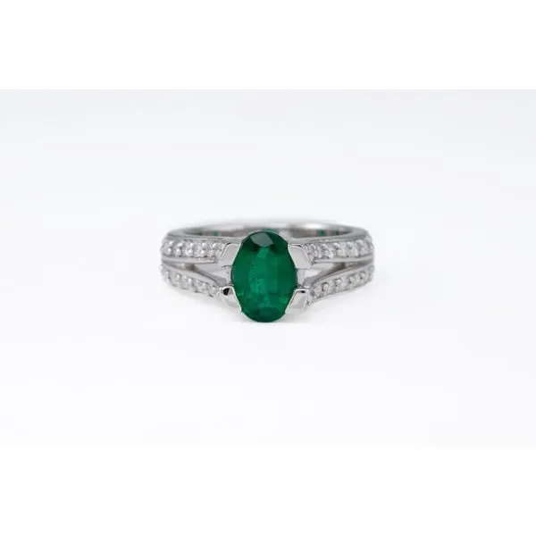 Emerald and Diamond Ring Image 2 Bashinski Fine Gems & Jewelry, Inc Macon, GA