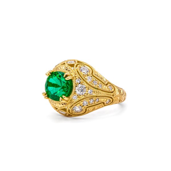 Emerald and Diamond Ring Image 2 Bashinski Fine Gems & Jewelry, Inc Macon, GA