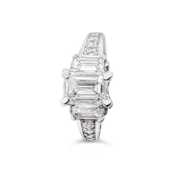 Classic Emerald Cut Three Stone Diamond Engagement Ring Image 3 Baxter's Fine Jewelry Warwick, RI