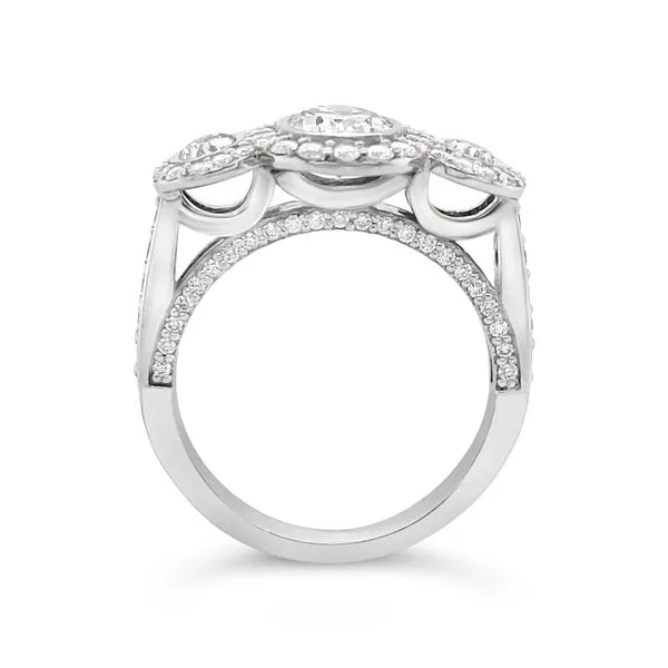 Classic Bezel Oval Three Stone Engagement Ring thumb image 2