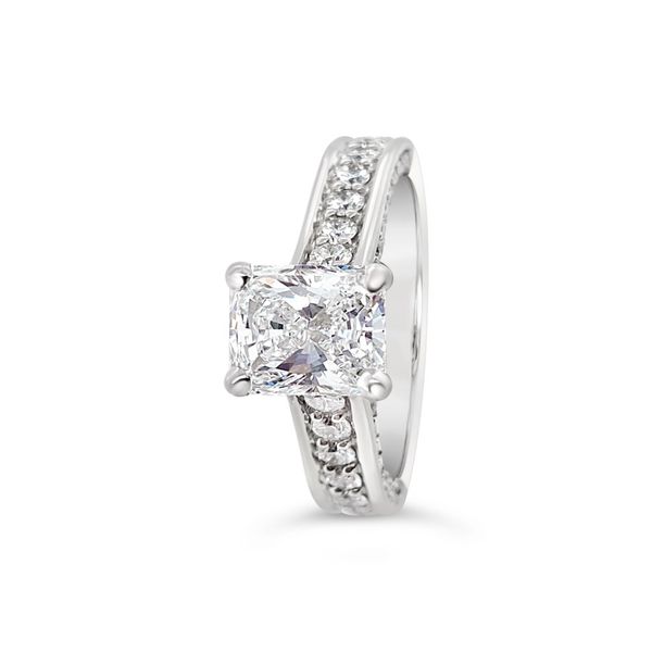 Classic Radiant Cut Diamond Engagement Ring Image 3 Baxter's Fine Jewelry Warwick, RI