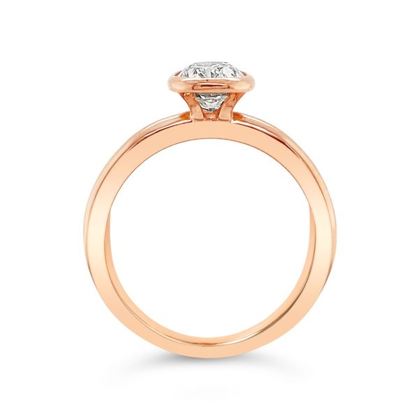 Rose Gold Oval Bezel Engagement Ring Image 2 Baxter's Fine Jewelry Warwick, RI